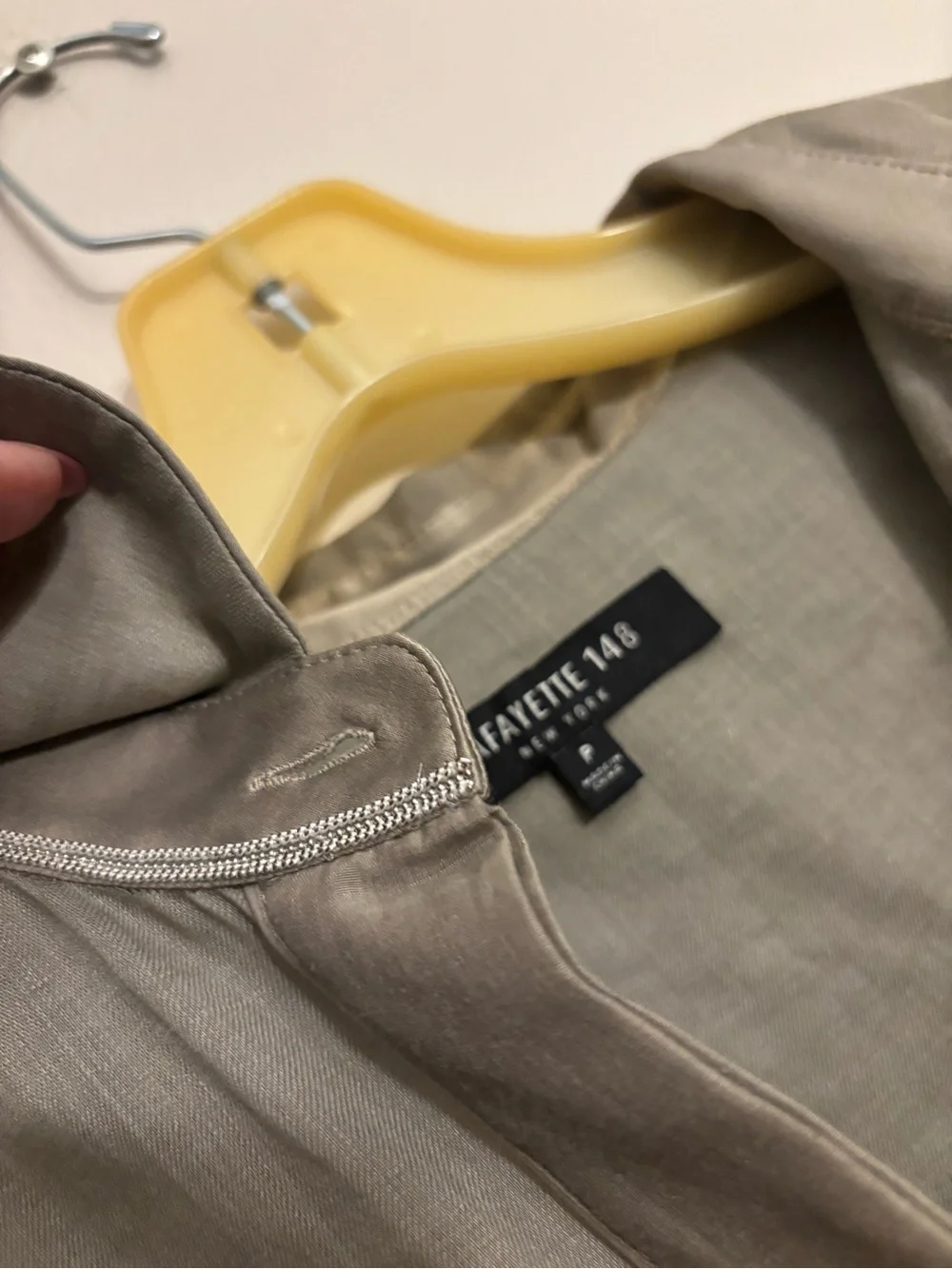 Lafayette 148 New York Taupe Silk Blouse - Picture 2 of 5